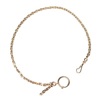 Gold chain of anchor weave for pocket watches, with two carabines. Latvia. 1920-30s. Gold chain 