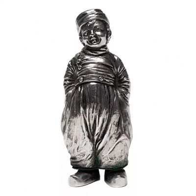Polish silver salt cellar Porter. A Polish silver salt cellar in the shape of a figurine of a 