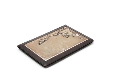 Leather portfolio with silver overlay. Russia, 1908-1917. Leather address with silver lining 
