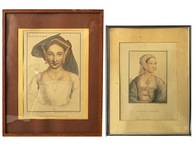 ANTIQUE RENAISSANCE LITHOGRAPHS AFTER HANS HOLBEIN. Two antique Renaissance In His Majestys 