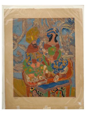 LTD RUSSIAN COLOR LITHOGRAPH BY IVAN PUNI SIGNED. Ivan Puni, Russian, French, 1892 to 1956, a 