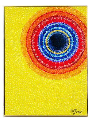 ATTR ALMA WOODSEY THOMAS ABSTRACT AMERICAN PAINTING. Attributed to Alma Woodsey Thomas, Afro 