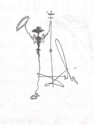 ATTR SALVADOR DALI SPANISH DON QUIXOTE INK PAINTING. Attributed to Salvador Dali, Spanish, 1904 