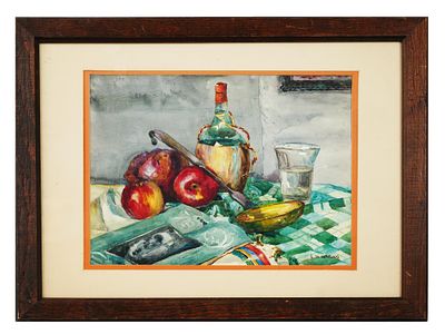 AMERICAN LAURA WHEELER WARING WATERCOLOR PAINTING. A vintage watercolor painting on paper by 