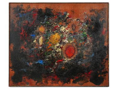 SINGAPOREAN SOO PIENG CHEONG OIL PAINTING 1963. Soo Pieng Cheong, Singaporean, Chinese, 1917 to 