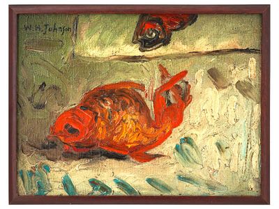 AMERICAN WILLIAM HENRY JOHNSON OIL PAINTING. William Henry Johnson, 1901 to 1970, American oil 