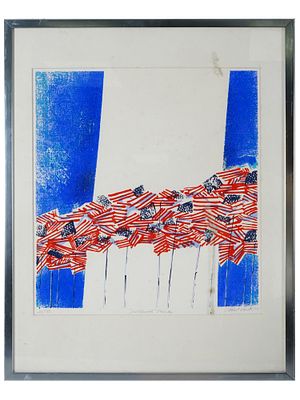 PAUL ARLT AMERICAN FLAGS LTD COLOR SERIGRAPH. Color serigraph on paper by Paul Theodore Arlt 