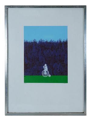 ITALIAN FRENCH SILKSCREEN PRINT BY MILVIA MAGLIONE. A vintage Italian French limited edition 