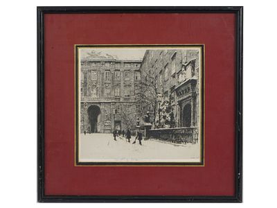 LUIGI KASIMIR AUSTRO HUNGARIAN ETCHING VIENNA HOFBURG. Luigi Kasimir, Austro-Hungarian, 1881 to 