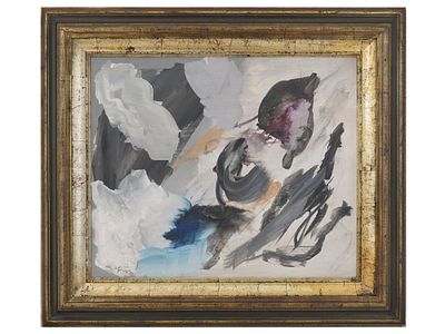 ITALIAN ABSTRACT OIL PAINTING SIGNED AFRO BASALDELLA. An oil painting on canvas depicting an 