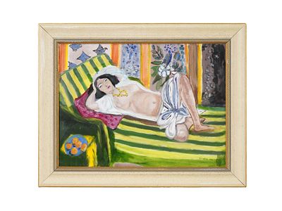 AFTER HENRI MATISSE FRENCH FEMALE NUDE OIL PAINTING. Oil on canvas painting. After the 1923 