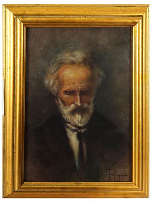 MALE PORTRAIT PASTEL PAINTING SIGNED BY THE ARTIST. An antique pastel painting on paper 
