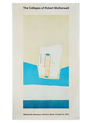 THE COLLAGES OF ROBERT MOTHERWELL POSTER SIGNED. A vintage lithographic poster on paper, The 