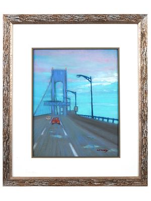 SIGNED JOHN F KENNEDY PASTEL ON PAPER PAINTING. A pastel on paper painting depicting an American 