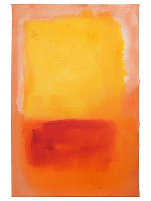 ABSTRACT AMERICAN OIL PAINTING AFTER MARK ROTHKO. An oil painting on canvas depicting an 
