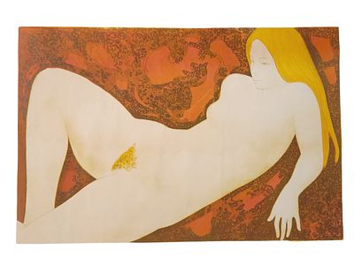 NUDE WOMEN LITHOGRAPH BY ALAIN BONNEFOIT. Nude women lithograph 45 of 45, signed by the artist 