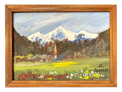 MARTIROS SARYAN ARMENIAN CHURCH LANDSCAPE PAINTING. Martiros Saryan, Armenian, 1880 to 1972, an 
