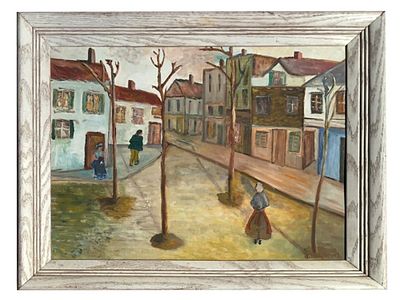 ABRAHAM MANIEVICH AMERICAN PAINTING STREETS OF BRONX. Abraham Anshelovich Manievich, American 