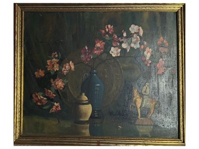 NICHOLAS ROERICH RUSSIAN STILL LIFE PAINTING WITH COA. Nikolai Konstantinovich Rerikh, better 
