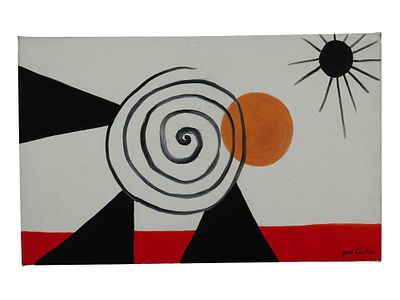 AMERICAN MODERNIST ABSTRACT OIL PAINTING SIGNED. Oil on canvas painting. American, mid-20th 