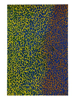 AMERICAN MODERNIST ABSTRACT OIL PAINTING SIGNED. Oil on canvas painting. American, mid-20th 