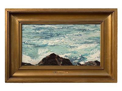 ANTIQUE AMERICAN OIL PAINTING BY GEORGE BELLOWS. George Bellows, 1882 to 1925, an oil on board 