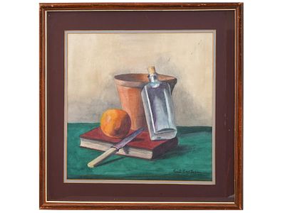 EMIL CARLSEN AMERICAN STILL LIFE WATERCOLOR PAINTING. Watercolor on paper painting by Soren Emil 