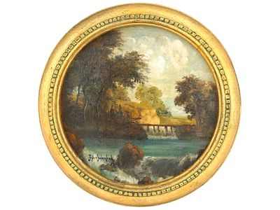 SIGNED JULIAN ONDERDONK ANTIQUE AMERICAN OIL PAINTING. An antique American oil painting on 