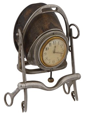 EARLY 20TH C HERMES 8 DAY TRAVEL CLOCK. An unusual early 20th-century 8 Day travel clock by 