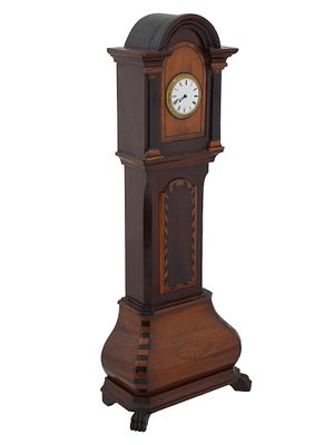 ANTIQUE 19TH C ENGLISH GRANDFATHER CLOCK. An antique late 19th-century English hardwood 
