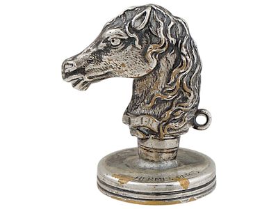 HERMES PARIS MANNER HORSE HEAD SCULPTURAL SEAL. A vintage Hermes Paris manner sculptural metal 