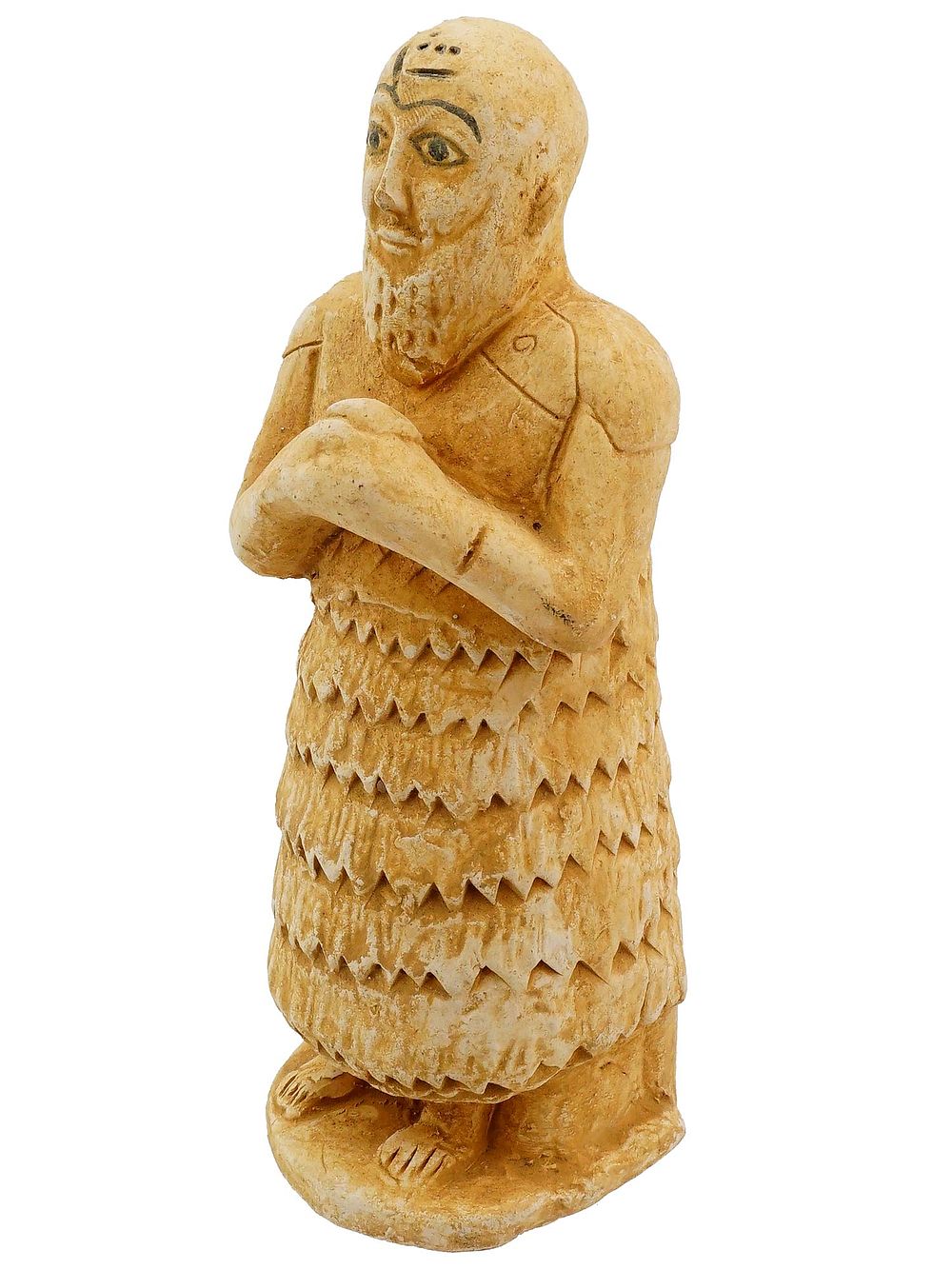 ANTIQUE GRAND TOUR SUMERIAN POTTERY IDOL FIGURINE. A hand build pottery idol representing a 