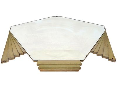 1920S ART DECO MANNER HAND CARVED WOODEN MIRROR. An Art Deco manner mirror. The mirror is 