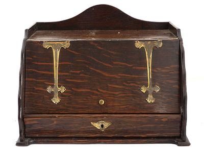 ANTIQUE ENGLISH WOODEN LAP DESK LETTER HOLDER. An antique English wooden lap desk letter holder. 
