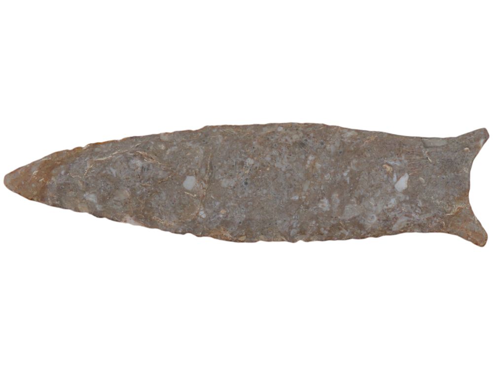 ANCIENT NATIVE AMERICAN INDIAN PALEO QUAD ARROWHEAD. An ancient Native American Kentucky area 