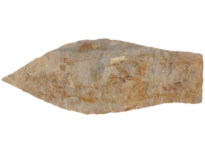 ANCIENT NATIVE AMERICAN INDIAN PALEO QUAD ARROWHEAD. An ancient Native American Kentucky area 