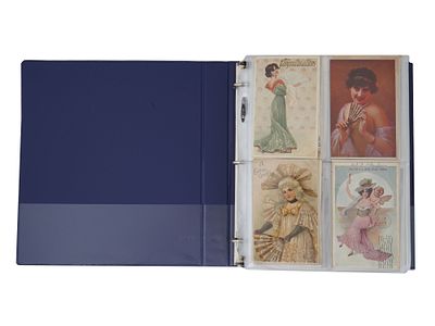 LARGE COLLECTION OF FEMALE PORTRAIT POSTCARDS IN ALBUM. A large collection of two hundred 