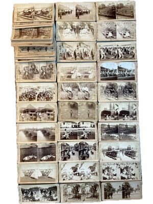 46 PHILIPPINE INSURRECTION 1899 MILITARY STEROVIEW CARDS. A set of antique stereograph cards by 