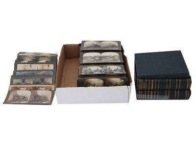LARGE LOT OF KEYSTONE VIEW CARDS AND STEREOSCOPE. A large collection of stereoscopic photo cards 