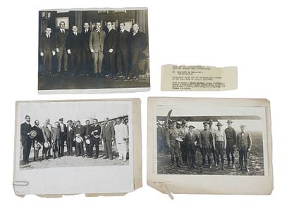 1910S AERO CLUB OF AMERICA ORIGINAL PHOTOGRAPHS. A lot of three 1910s to 1920s group portrait 