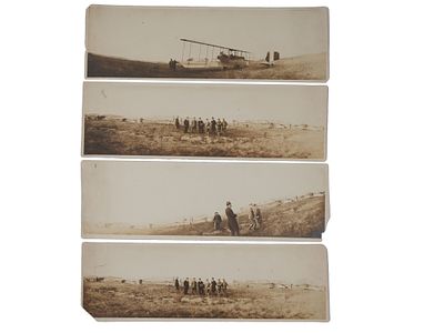 FOUR ANTIQUE EARLY AVIATION PANORAMIC PHOTOGRAPHS. A lot of four antique panoramic photographs 