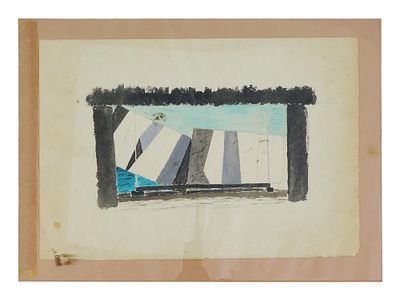 ATTR RICHARD DIEBENKORN AMERICAN WATERCOLOR PAINTING. Attributed to Richard Diebenkorn, American 