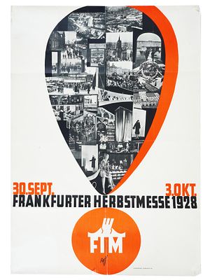 1928 FRANKFURTER HERBSTMESSE FIM EXHIBITION POSTER. A vintage German 1928 Frankfurter 