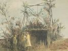 AMERICAN PAINTING BY WALTER GRANVILLE SMITH WATERCOLOR. Walter Granville-Smith, American, 1870 Image - 1