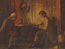 NORTH EUROPEAN SCHOOL GENRE SCENE OIL PAINTING. An antique North European School oil painting on Image - 1