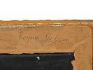 AMERICAN GENRE SCENE OIL PAINTING SIGNED R NELSON. An American oil painting on board depicting a Image - 4