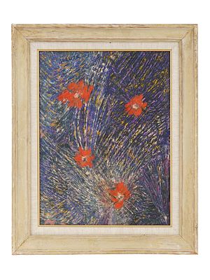 OIL ON BOARD PAINTING ATTRIBUTED TO DAVID BURLIUK. An oil on board painting attributed to David