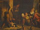 ANTIQUE EUROPEAN SCHOOL RURAL SCENE OIL PAINTING. An antique North European School oil painting Image - 1