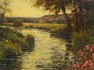 FRENCH LANDSCAPE OIL PAINTING BY LOUIS ASTON KNIGHT. Louis Aston Knight, French, American, 1873 Image - 1