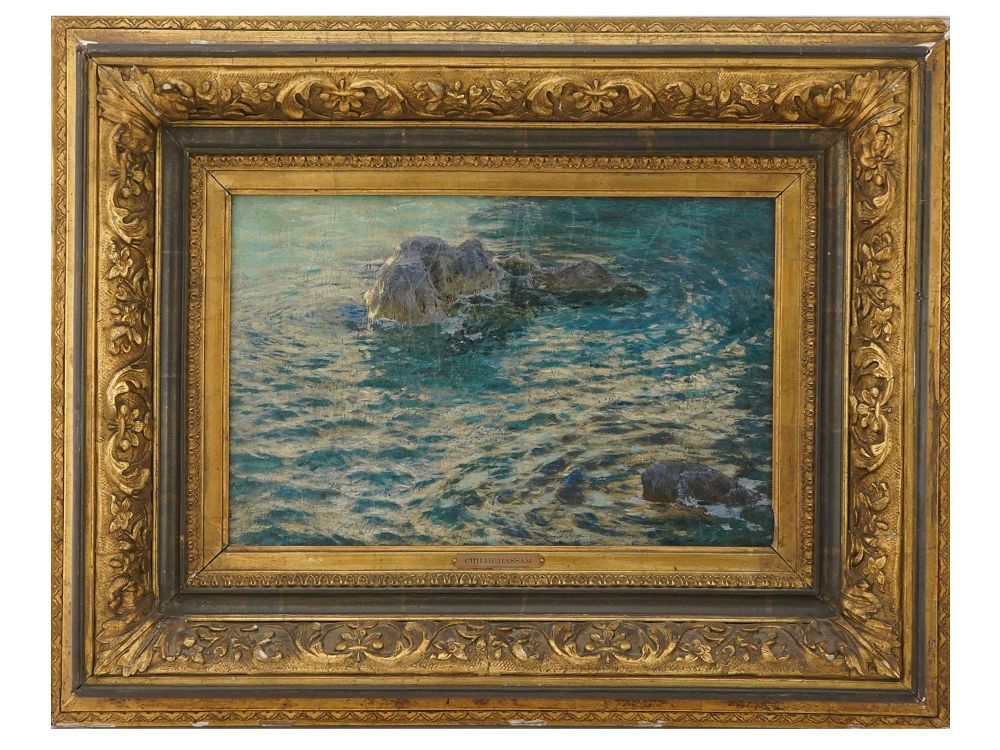 AMERICAN OIL PAINTING BY CHILDE FREDERICK HASSAM. Childe Frederick Hassam, American, 1859 to 